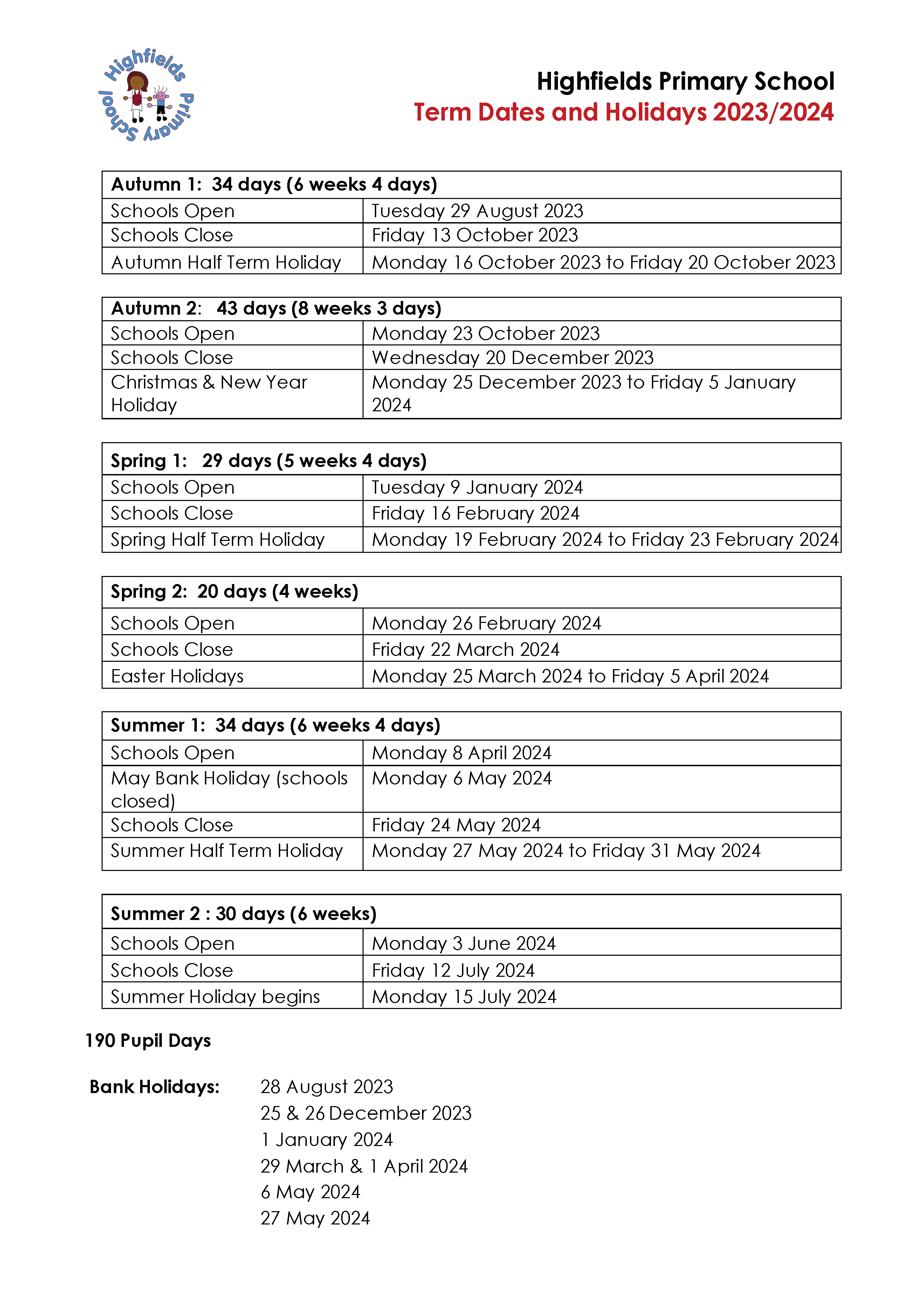 term dates image