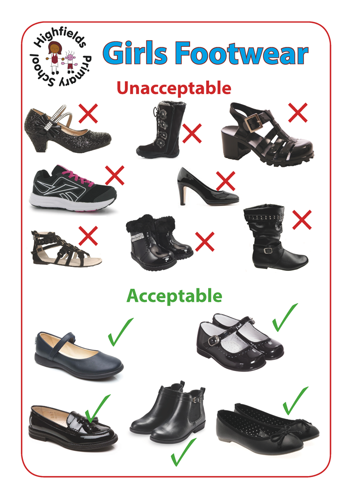 Acceptable girls footware